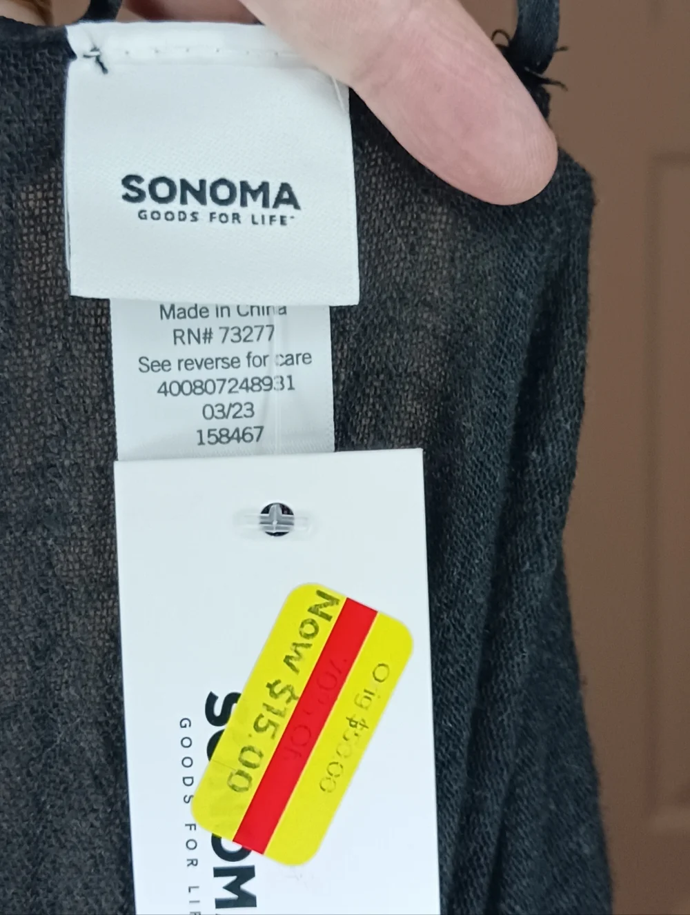 2/$20 - NWT Sonoma Black Swim Coverup One Size - Picture 2 of 3